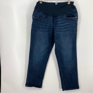 Oh Baby by Motherhood Maternity Jeans Sz M Stretch Capri Straight Leg Dark Wash